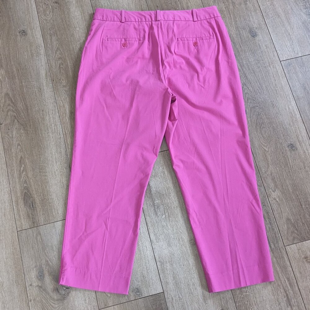 NWT Talbots Curvy Pink Cropped Pants Trousers Cotton Stretch Sz 12 inseam 26" - Picture 9 of 11